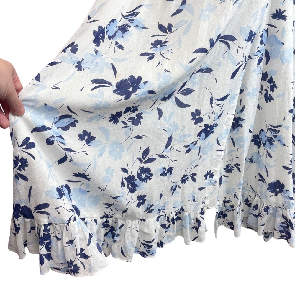 Polo Ralph Lauren Wrap Dress Floral Midi White Cotton Midi Cottagecore Preppy 10 - Picture 10 of 16